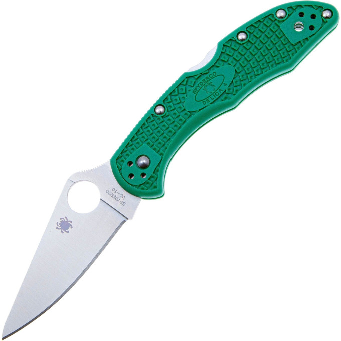 Нож складной SPYDERCO DELICA 4 LIGHTWEIGHT FLAT GROUND GREEN C11FPGR